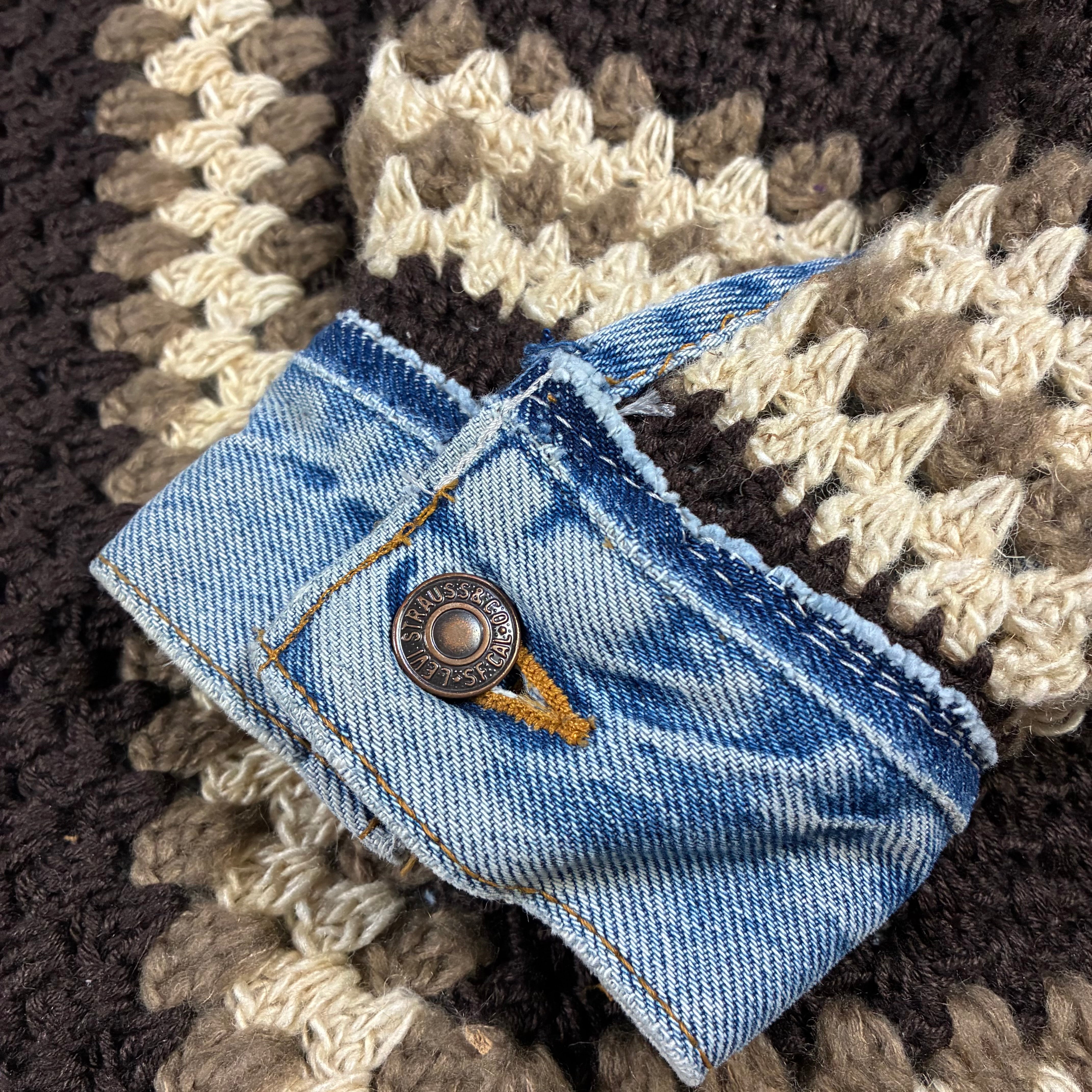 UPCYCLED! Levi's Denim Jacket  Handmade American Cowboy Style Size M