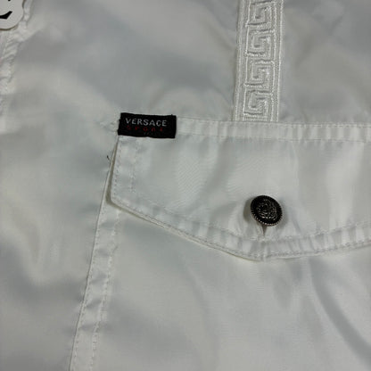 Vintage Versace Mens  Jeans Couture Medusa White Bomber Jacket Big Logo Size M-L