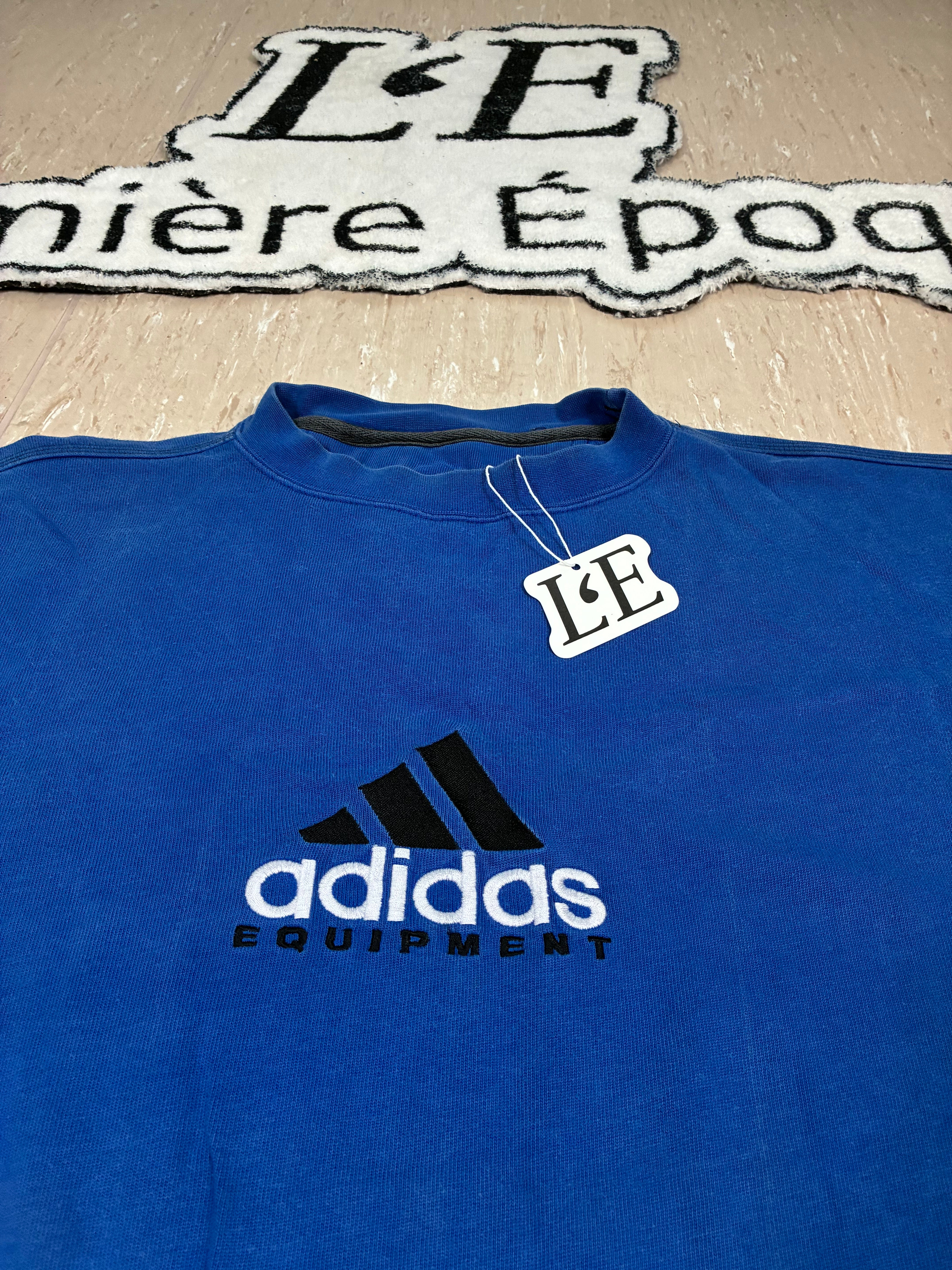 Vintage Men’s 90s  Adidas Equipment Blue Sweatshirt Size  XL