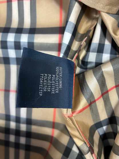 Mens Vintage Burberry Golf Nova Check Full Zip Lightweight Packable Jacket Size XL