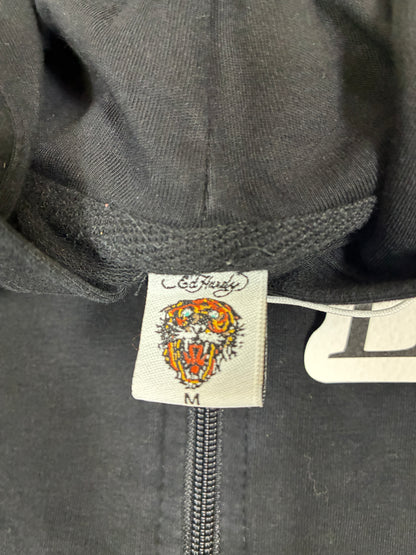 Women’s Ed Hardy Grunge Cyber Y2K Style Zip Up Hoodie Size M