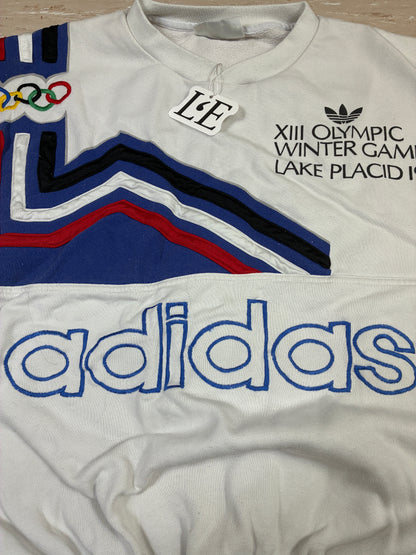 Mens Adidas Vintage USA Olympia Sweatshirt 1932 LAKE Placid Winter Size L-XL