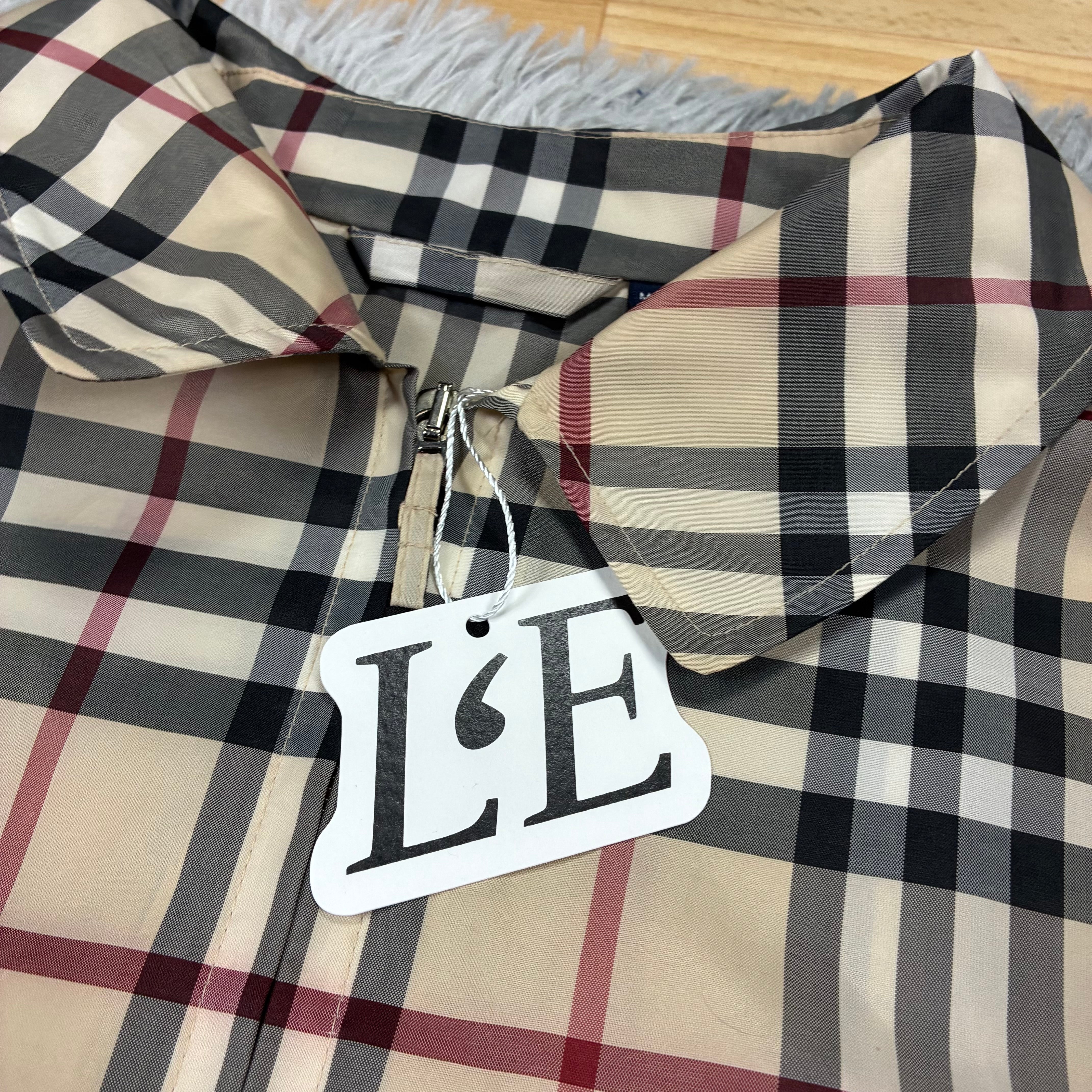 Womens Burberry Nova Check Full Zip Lightweight Packable Jacket Size M