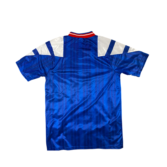 Adidas Glasgow Rangers home shirt back view with embroidered crest