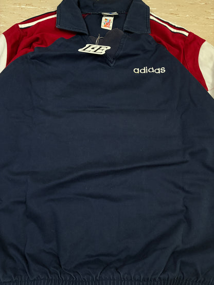 Mens Vintage Adidas Track Jacket: Black 90s 3 Stripe Windbreaker M
