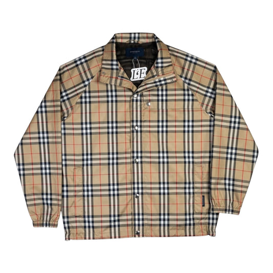 Mens Vintage Burberry Golf Nova Check Full Zip Lightweight Packable Jacket Size XL