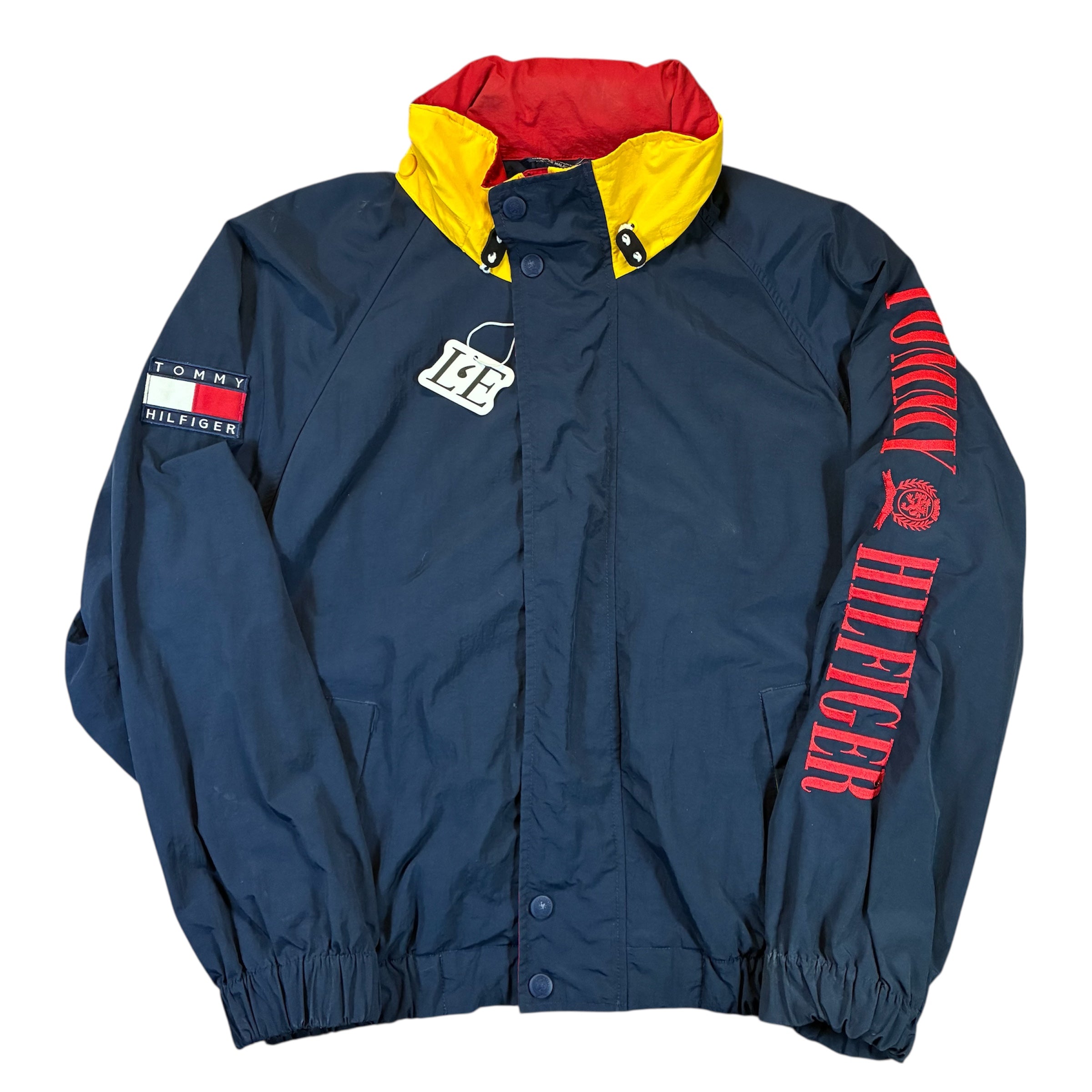 Vintage Tommy Hilfiger Jacket 90s Streetwear Windbreaker Logo Sleeve Size XL