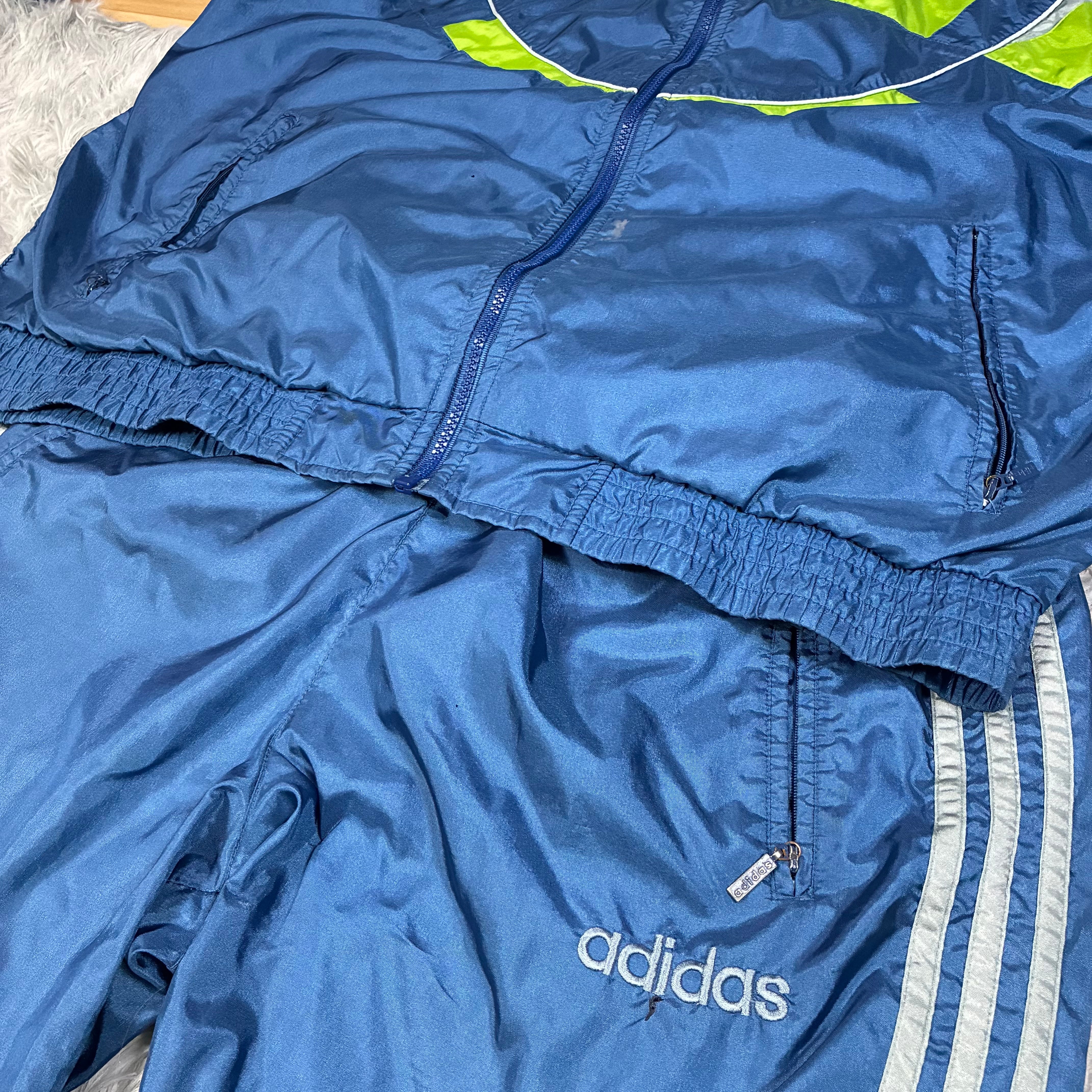 Mens Adidas Nylon Vintage 90s Tracksuit Set Size L