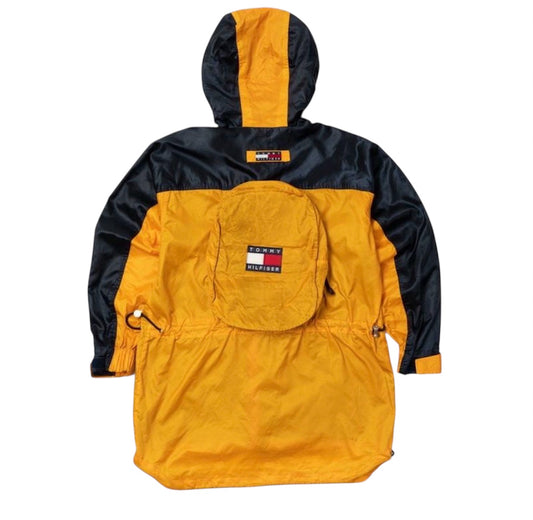 Damen Vintage 90er Tommy Hilfiger Windbreaker Jacke Tasche Größe S-M