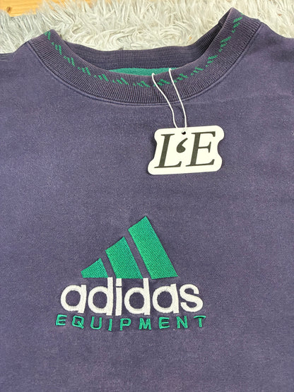 Vintage Mens 90s  Adidas Equipment Green Sweatshirt Size  L