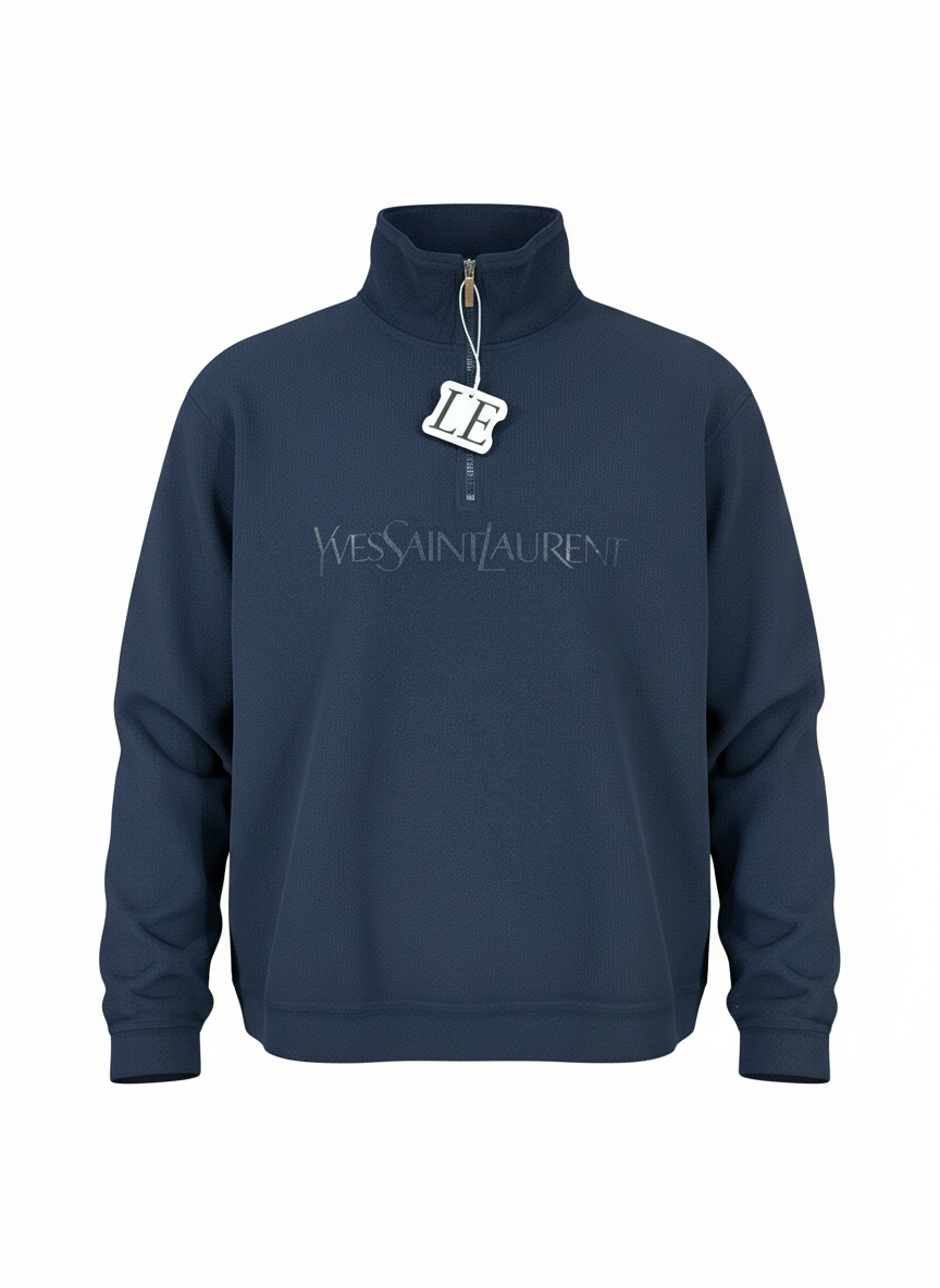 Vintage Yves Saint Laurent fleece jacket — front view, Mens Size L-XL