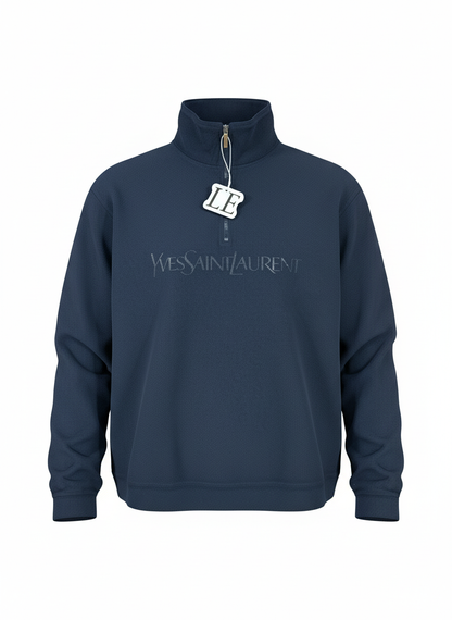 Vintage Yves Saint Laurent fleece jacket — front view, Mens Size L-XL