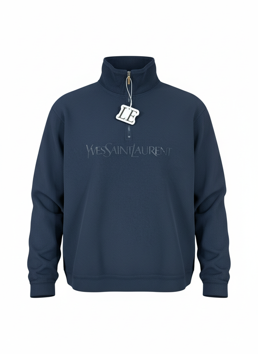 Vintage Yves Saint Laurent fleece jacket — front view, Mens Size L-XL