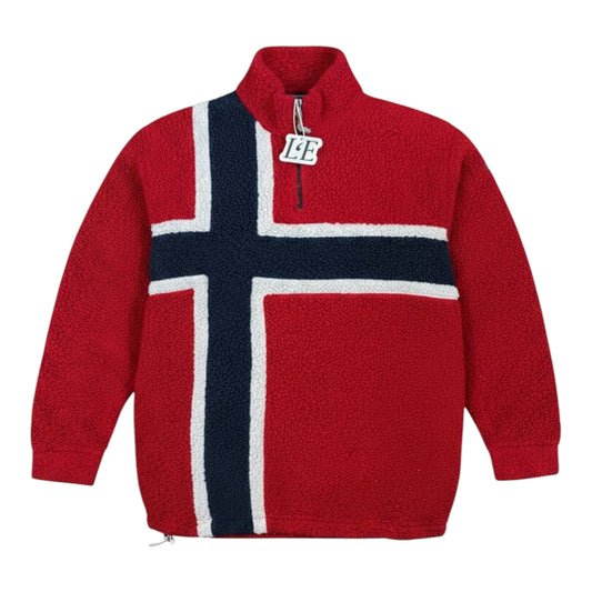 Vintage Napapijri fleece jacket — front view, Mens Size L