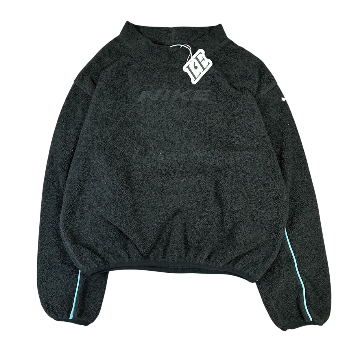 Vintage Womens Nike fleece sweatshirt — front view, Black, Size S