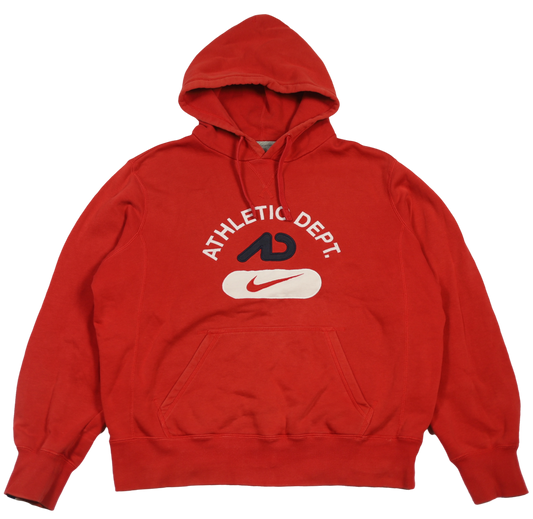 Vintage Nike red hoodie — front view, Mens Size M
