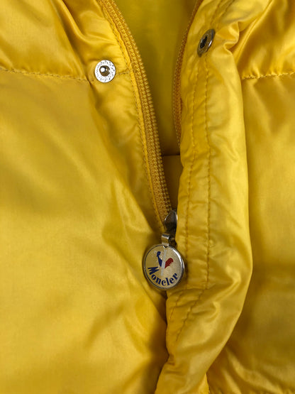 Moncler Grenoble yellow puffer zipper detail