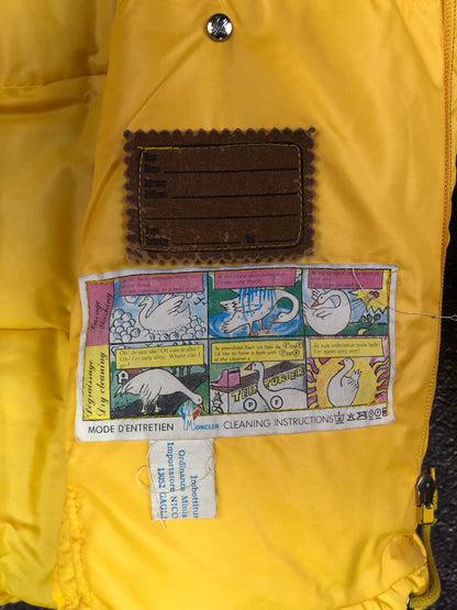 Vintage Moncler Grenoble yellow puffer size tag