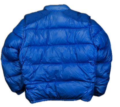 Moncler Grenoble blue puffer back view
