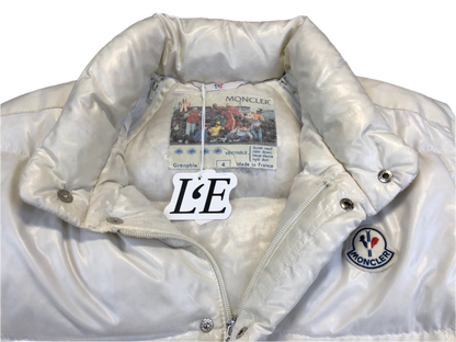 Moncler Grenoble white puffer zipper detail