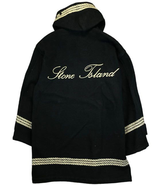 Vintage Stone Island Marina duffle coat SS 1986 — front view, Mens S