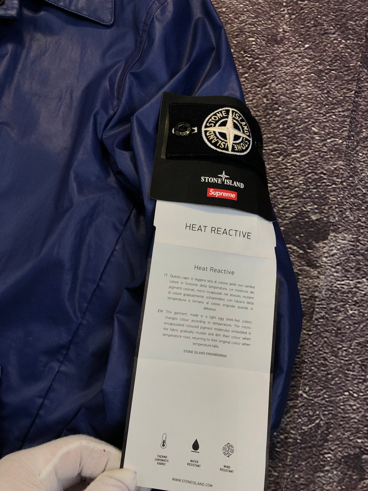 Stone Island heat reactive fabric demo