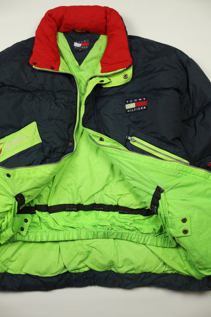 Tommy Hilfiger down jacket zipper and pocket detail