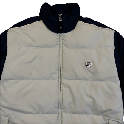 Nike white puffer zipper detail
