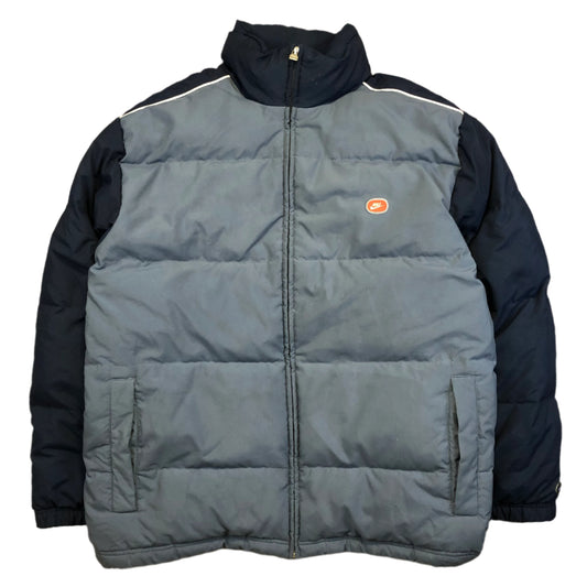 Vintage Y2K Nike puffer jacket — front view, Mens XL