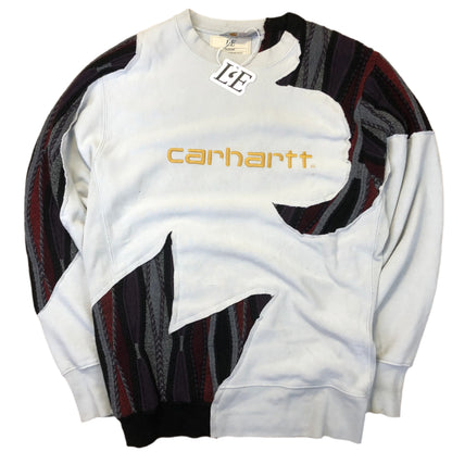 UPCYCLED Carhartt x Carlo Colucci sweatshirt — front view, Mens L