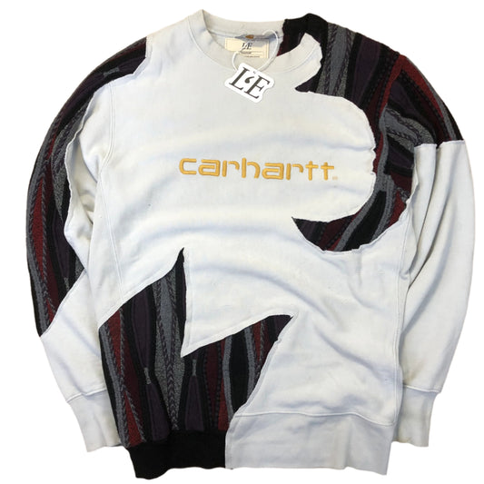 UPCYCLED Carhartt x Carlo Colucci sweatshirt — front view, Mens L