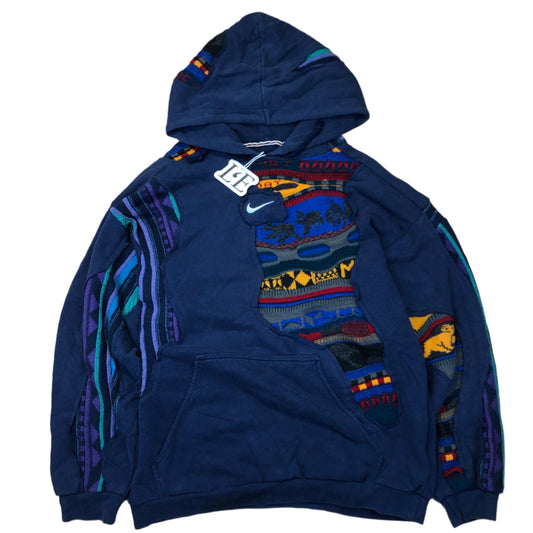 UPCYCLED Nike x COOGI hoodie — front view, Mens M (No. 3)
