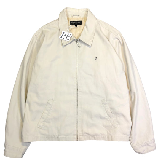 Vintage YSL Y2K Harrington jacket — front view, Mens XL (No. 1)