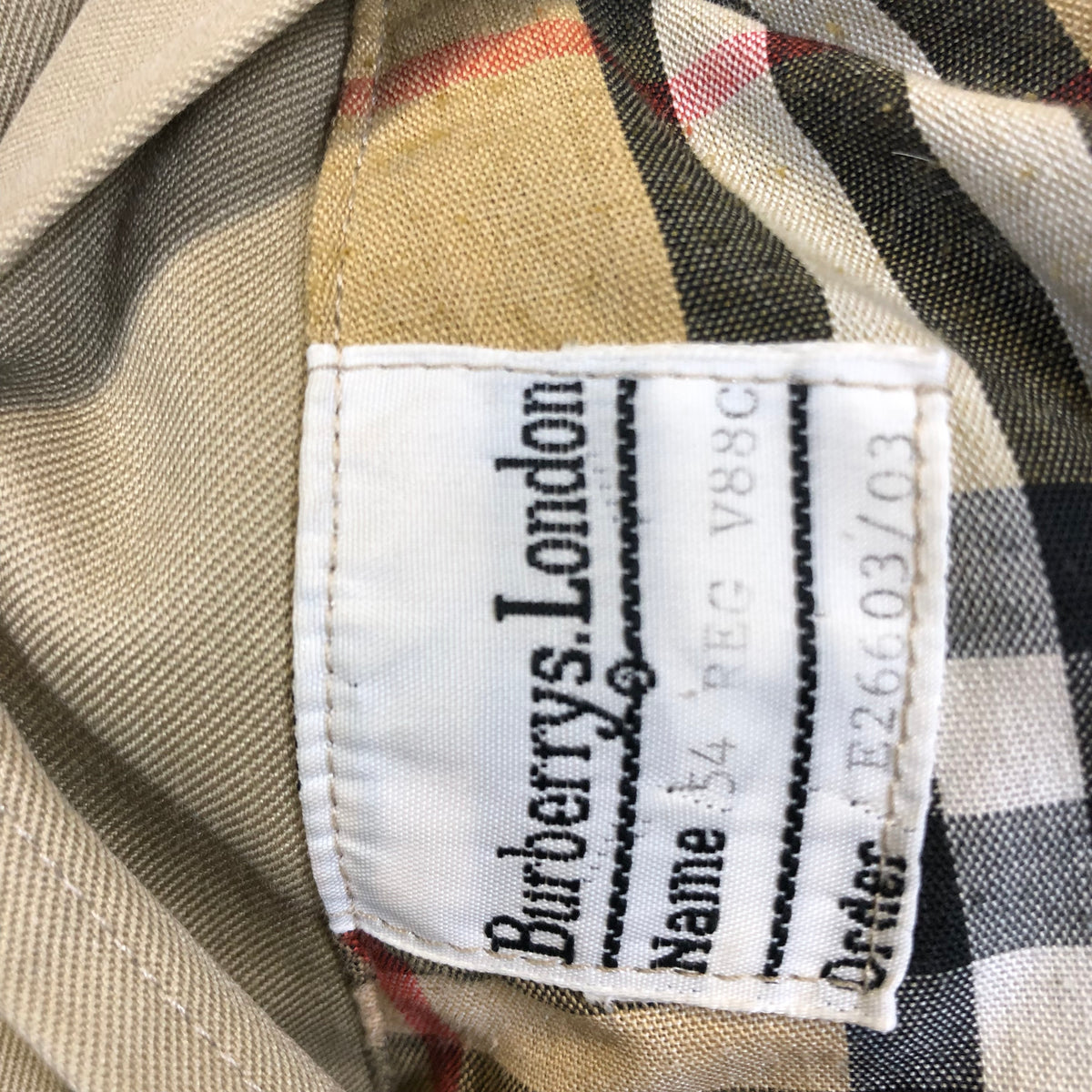Burberry Harrington brand tag