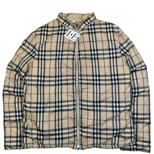 Vintage Y2K Womens Burberry multicolor puffer jacket — front view, M