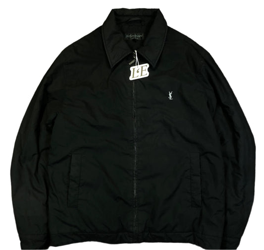 Vintage YSL Y2K Harrington jacket — front view, Mens L (No. 1)