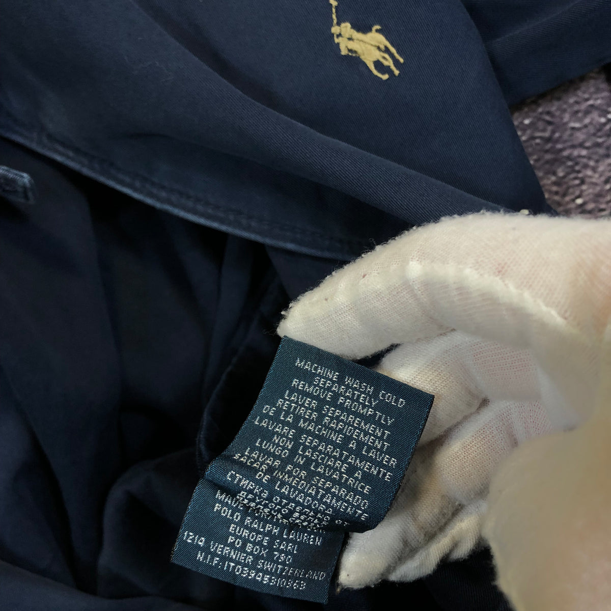 Ralph Lauren Harrington made in France tag