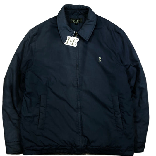 Vintage YSL Y2K Harrington jacket — front view, Mens L (No. 2)