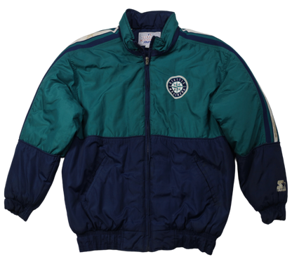 Vintage Starter Seattle Mariners jacket — front view, Mens M