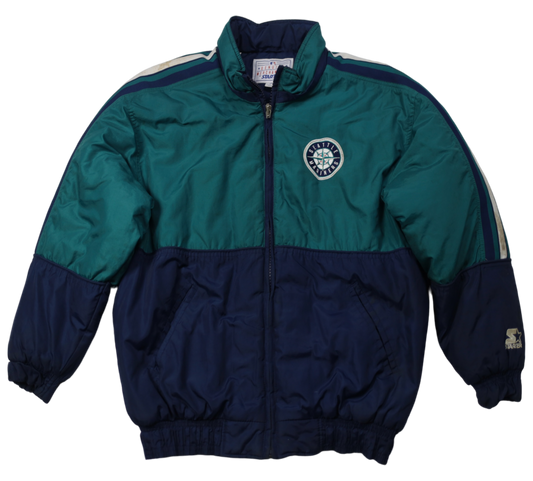 Vintage Starter Seattle Mariners jacket — front view, Mens M