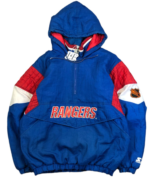 Vintage Starter NY Rangers anorak — front view, Mens M