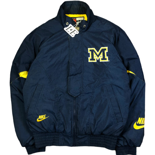 Vintage Nike Michigan Wolverines bomber jacket — front view, Mens S