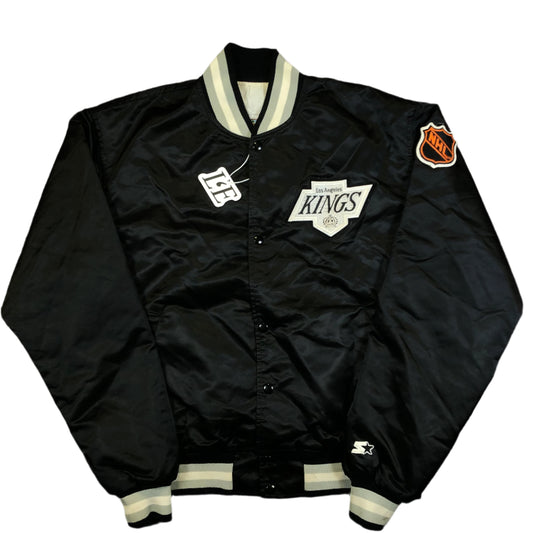 Vintage Starter Los Angeles Kings padded varsity jacket — front view, Mens XL