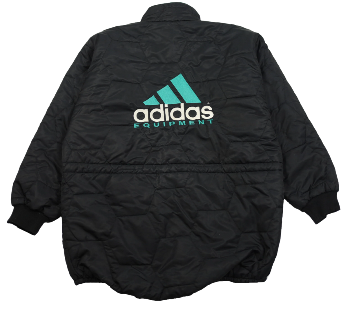 Vintage Adidas Equipment 1998 big logo winter jacket — front view, Mens Size XL