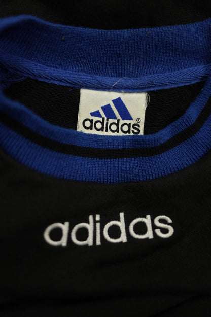 Vintage Adidas black sweatshirt collar close-up