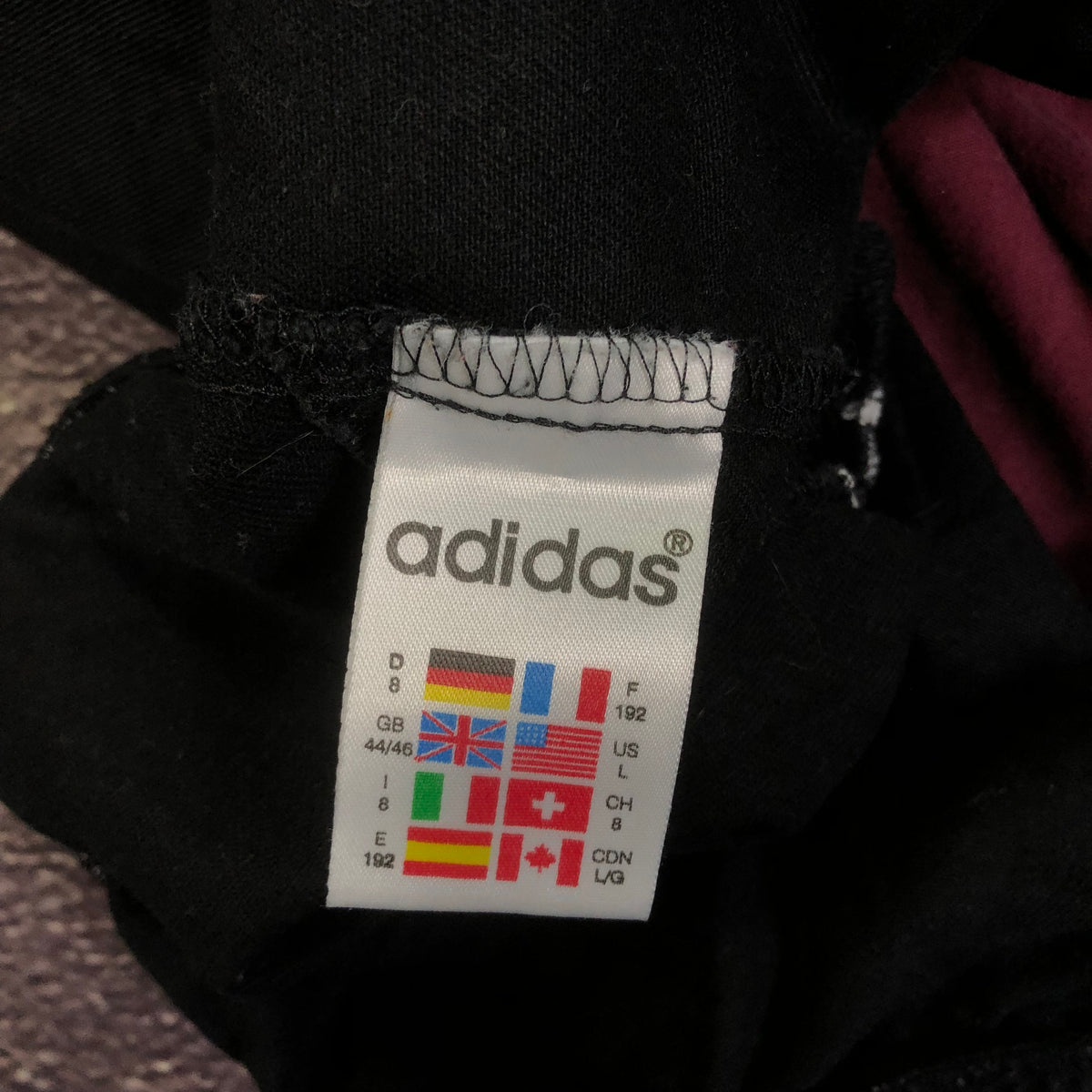 Adidas 1996 jacket size tag