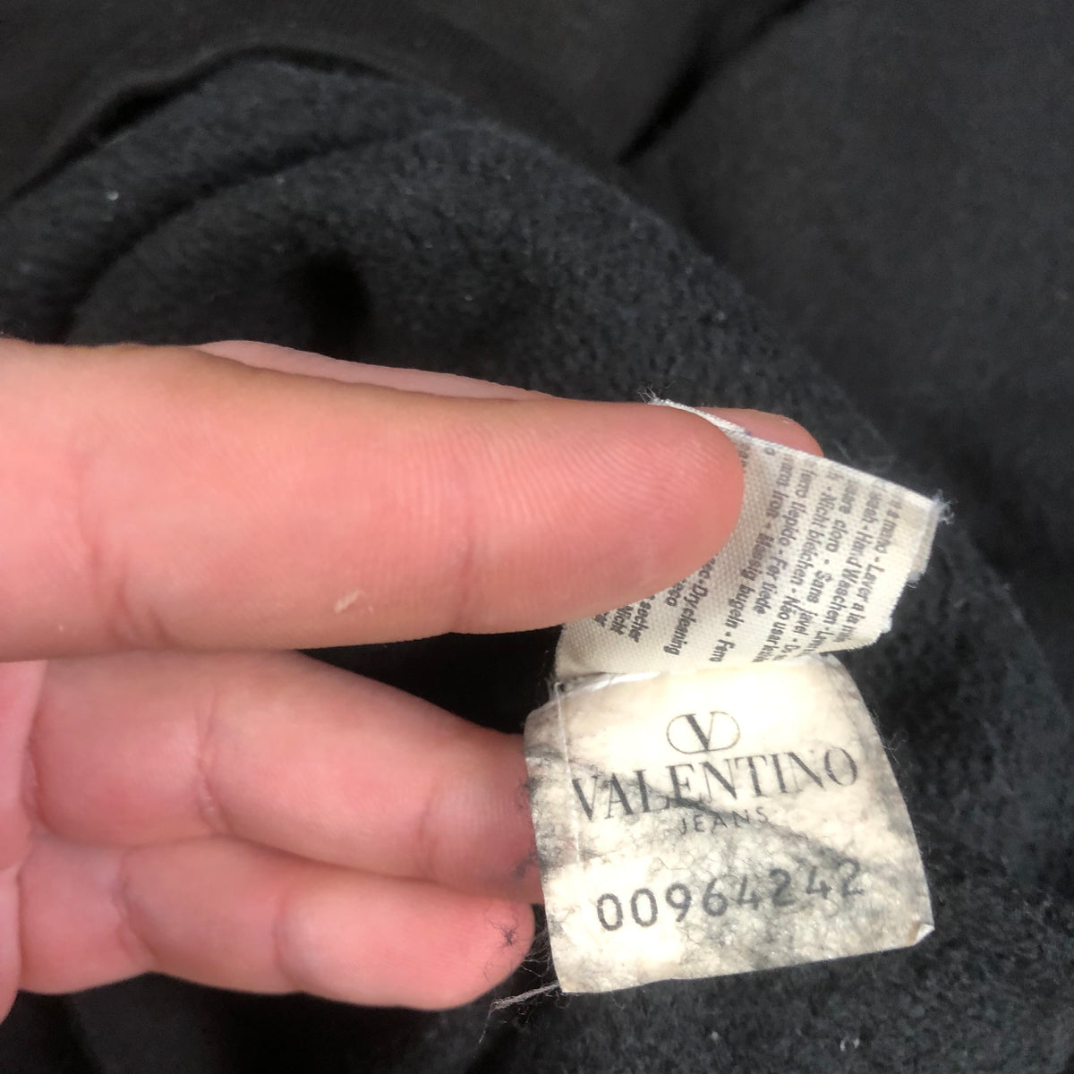 Valentino sweatshirt fabric close-up