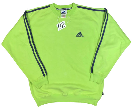 Vintage Adidas 1999 green sweatshirt — front view, Mens M