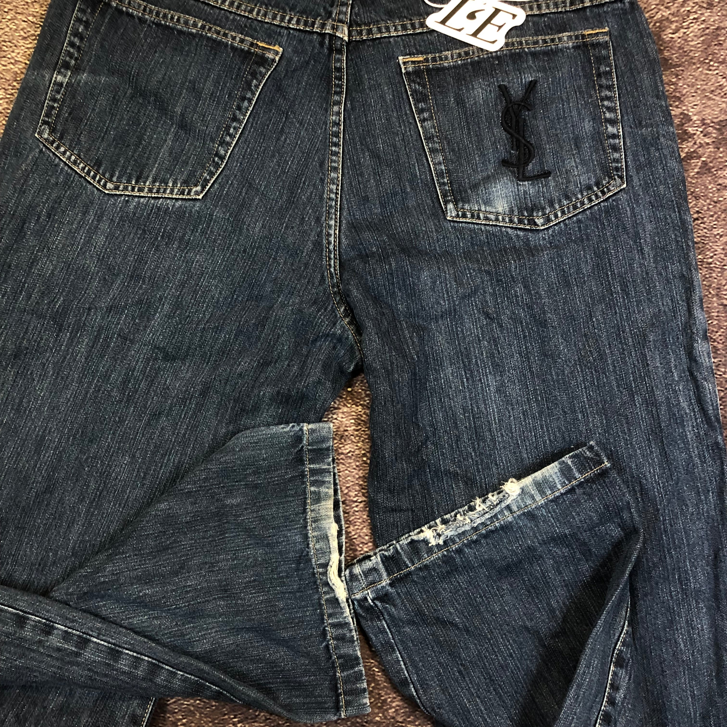 Vintage YSL Big Logo Jeans Indigo Size 36x32