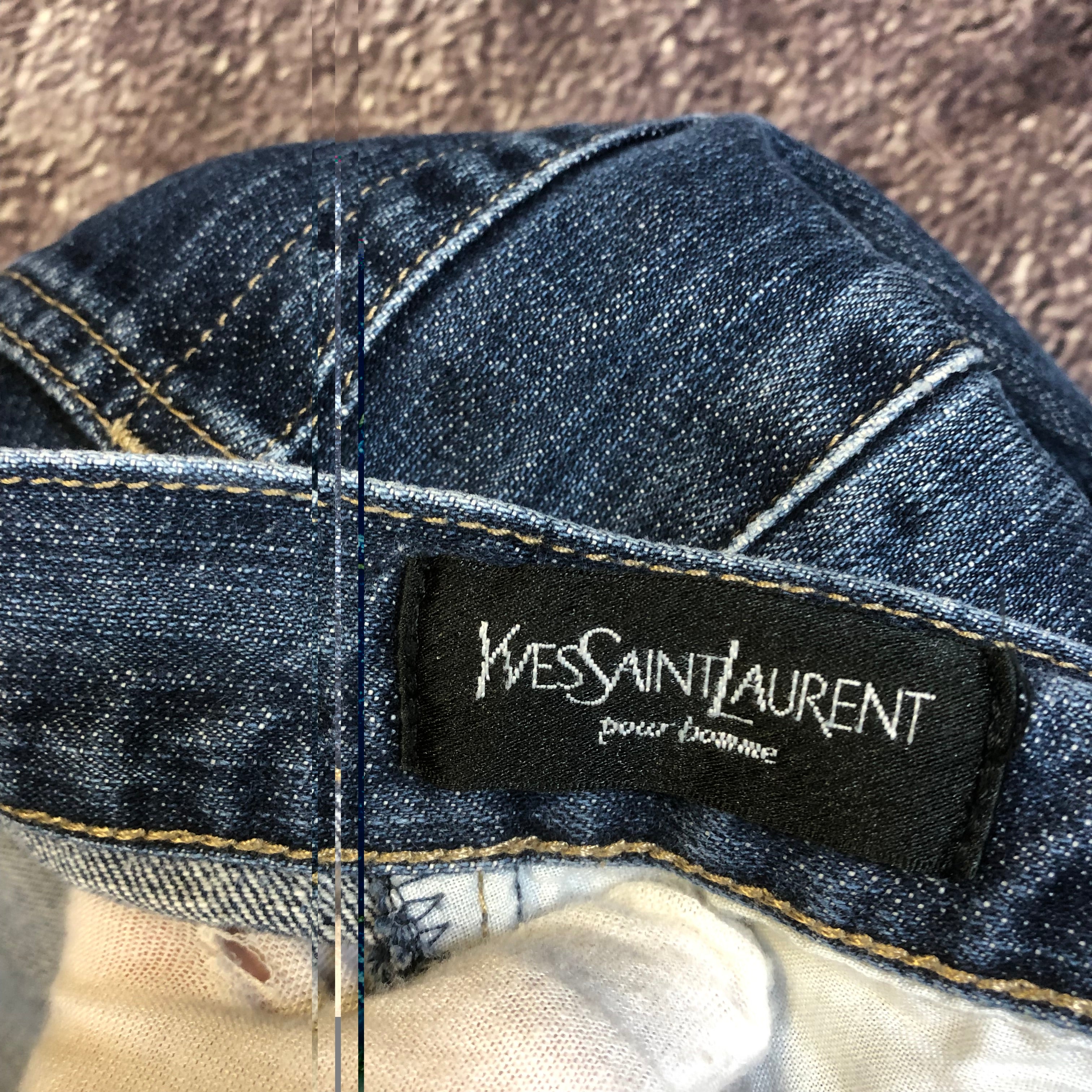 Vintage YSL Big Logo Jeans Indigo Size 36x32